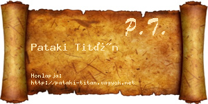 Pataki Titán névjegykártya